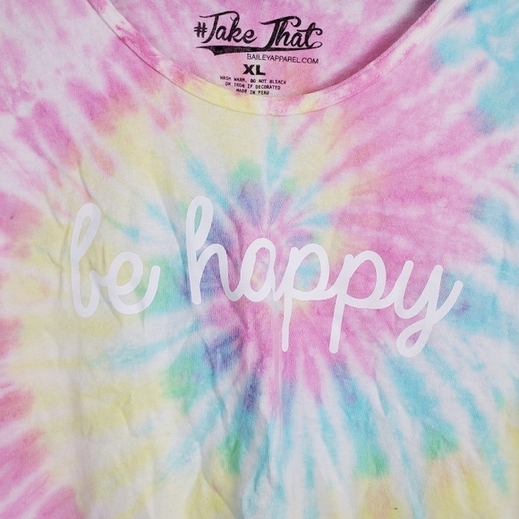 Bailey Apparel Be Happy Tie Dye Tank Top XL - Picture 3 of 5